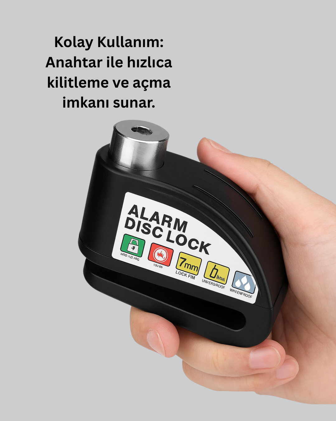 Titreşim Sensörlü Alarm Disk Kilidi Motosiklet Scooter Bisiklet - Görsel 4