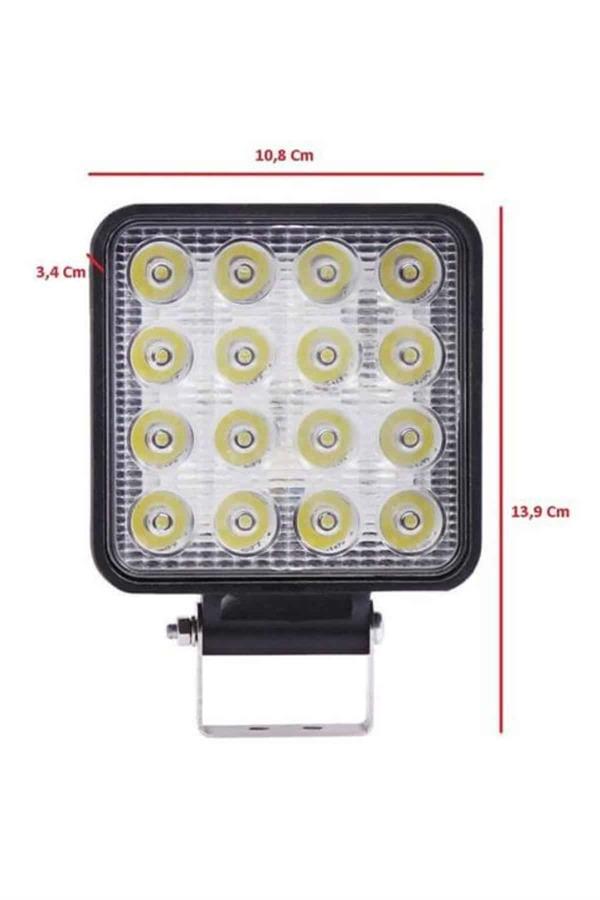 16 Ledli Çalışma Lambası Araç Görüş Lambası Oto Lamba - Görsel 4