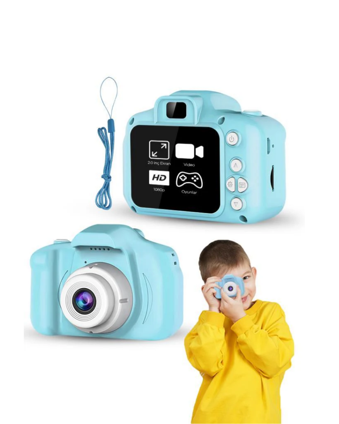 Mavi HD Taşınabilir Mini Kamera Video Kayıt ve Fotoğraf Çekim Özellikli - Görsel 3
