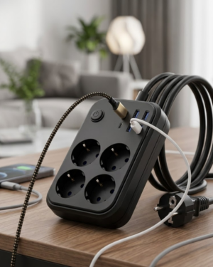 Akım Korumalı Çoklu Priz 4 USB 2 Type C 4 Priz Güvenli ve Hızlı Şarj