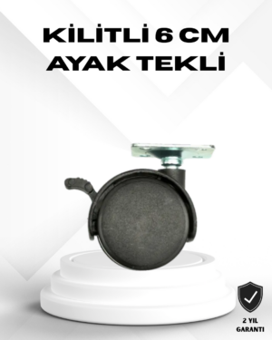 Kilitli 6 cm Masa Ayağı Tekli Döner Tekerlek