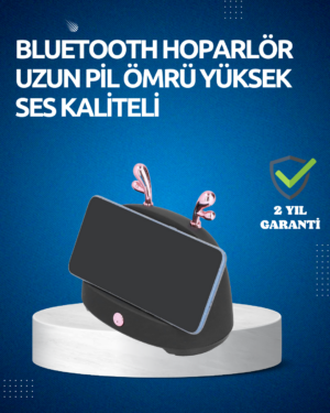 Akıllı Kablosuz Telefon Tutucu ve Stereo Hoparlör – Kolay Kullanım ve Yüksek Ses Kalitesi