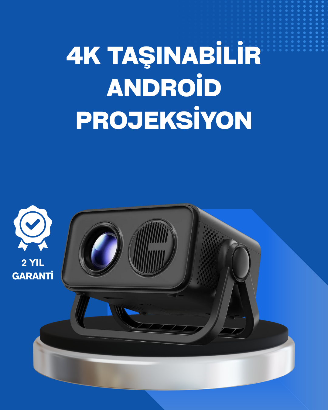 Android TV 11 İşletim Sistemli Elektrikli Odaklama Projektör