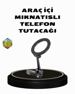 360° Dönebilen Katlanır Manyetik Araç Telefon Tutucu – MagSafe Uyumlu, Kompakt ve Şık Tasarım