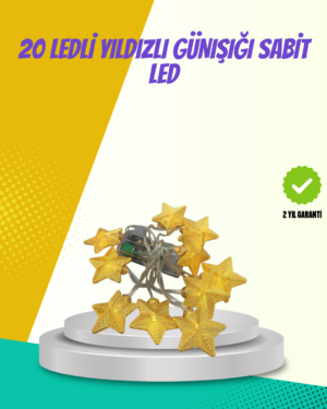 Dekoratif Yıldız Led Aydınlatma 20 Ledli 5 Metre Günışığı