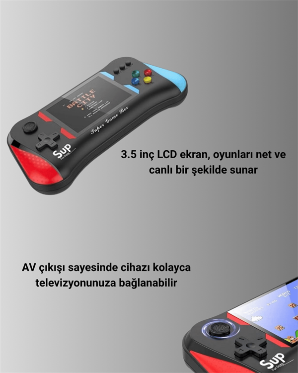 3.5 İnç Ekranlı Klasik Oyun Konsolu – 500 Dahili Oyun - Görsel 3