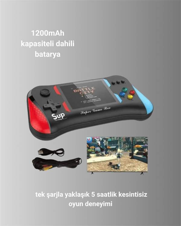 3.5 İnç Ekranlı Klasik Oyun Konsolu – 500 Dahili Oyun - Görsel 4