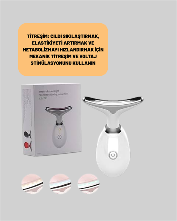 Cilt Yenileyici Şarjlı Güzellik Aleti – Pozitif/Negatif İyon, Titreşimli Masaj ve Kırmızı-Mavi-Yeşil Işıkla - Görsel 3