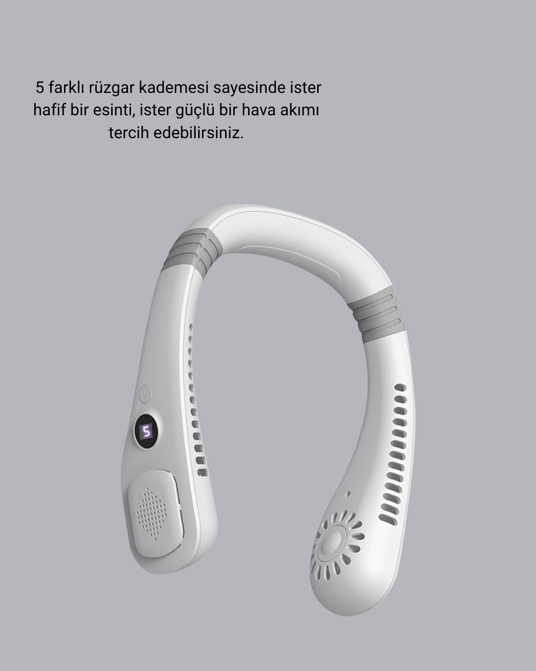 Taşınabilir Boyun Fanı Sessiz Çalışma ve USB Şarj Özellikli - Görsel 2