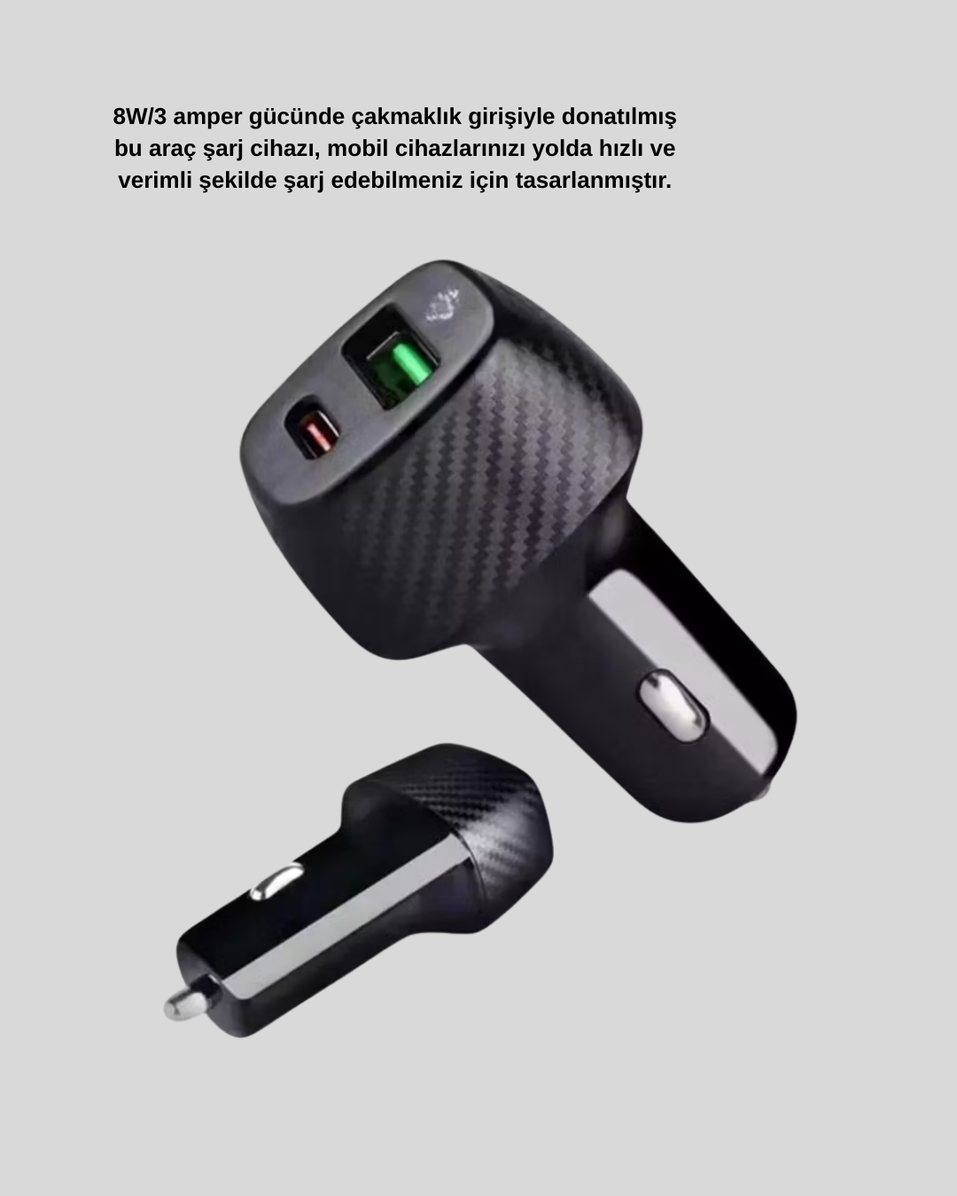 Bluetooth AUX Çevirici ve PD Destekli Araç Şarj Cihazı 2’li Set - Görsel 2