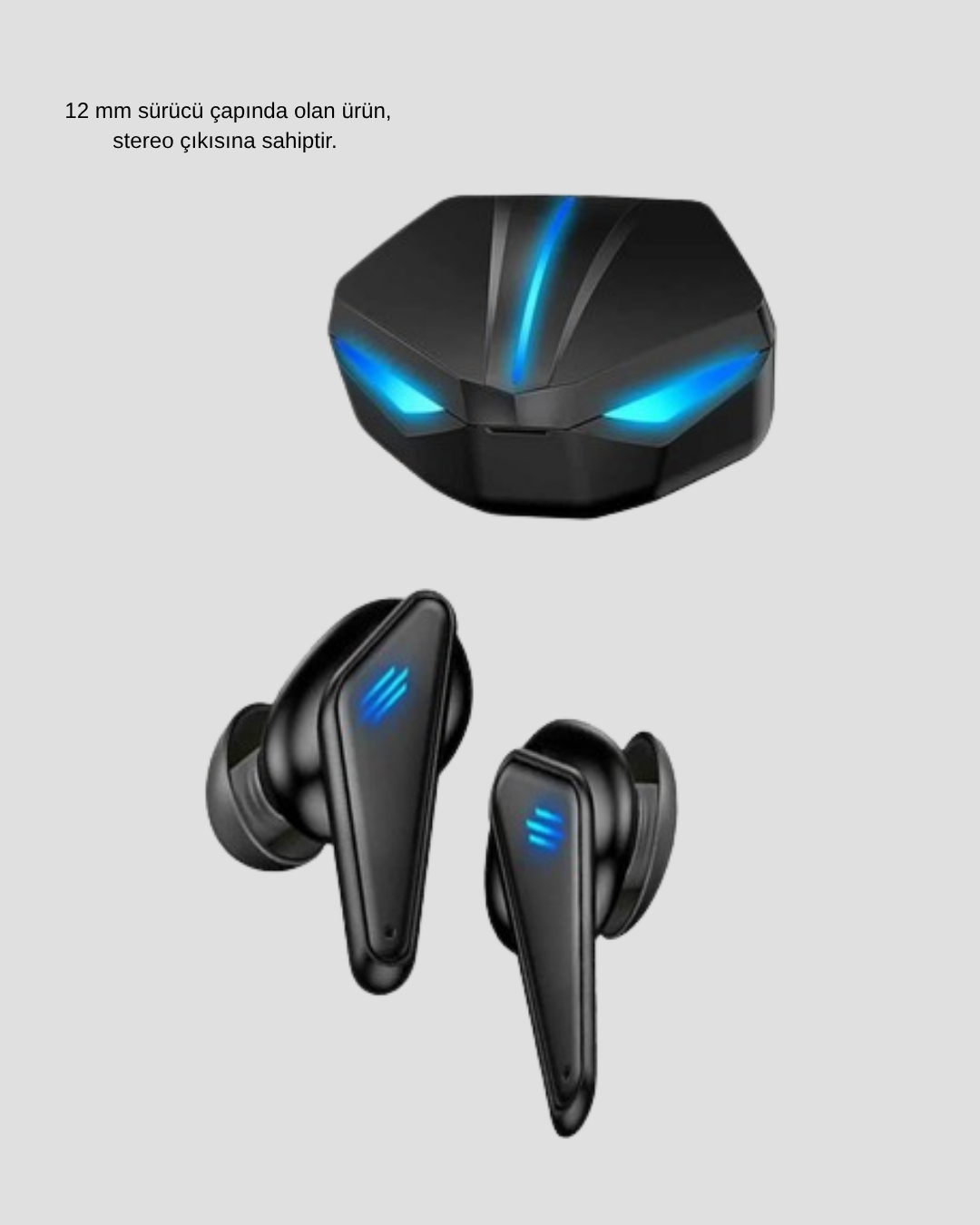 Oyuncu Bluetooth Kulaklık Tam Kablosuz Stereo LED Işıklı - Görsel 2
