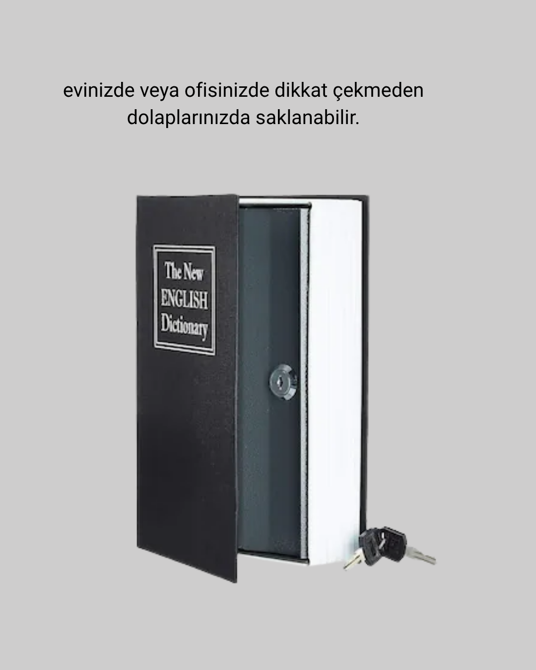 Gizli Kitap Kasa – Metal Gövdeli, Anahtarlı - Görsel 5