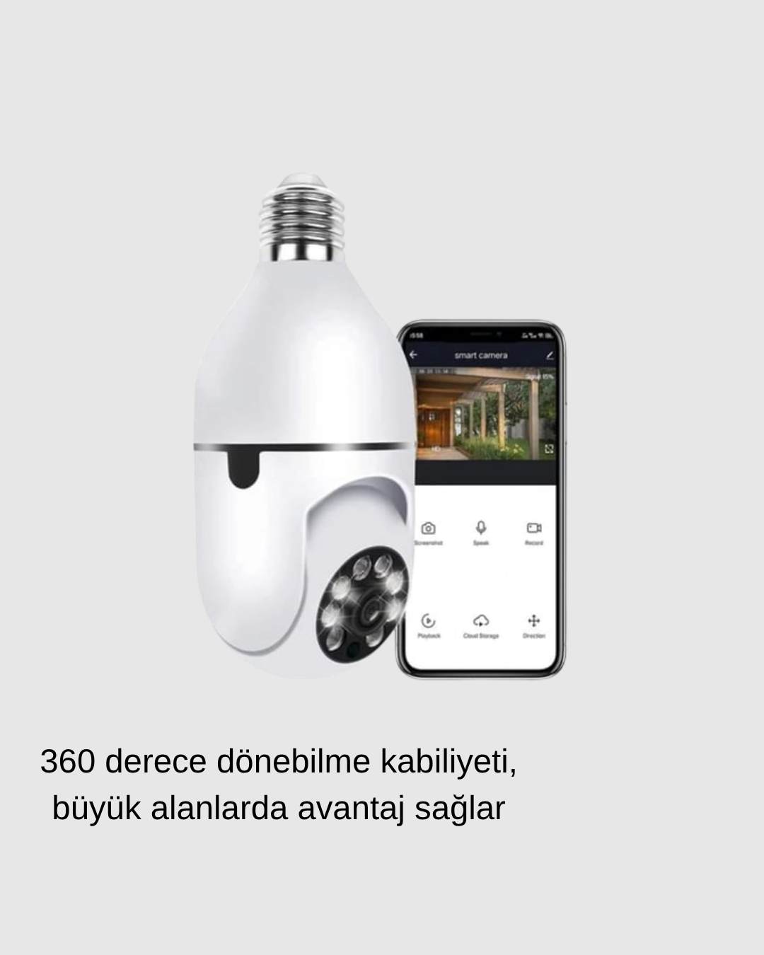 Akıllı Duylu 360° Güvenlik Kamerası – PTZ Özellikli, Uzaktan Kontrollü Akıllı Kamera - Görsel 2