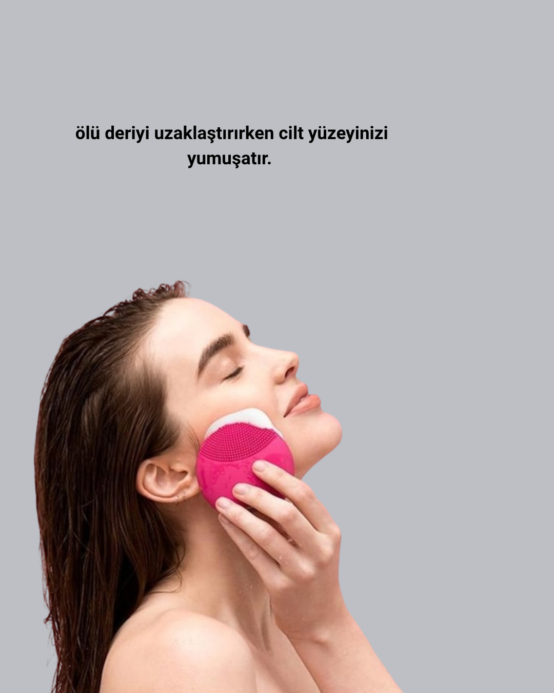 Şarjlı Su Geçirmez Yüz Temizleme ve Masaj Aleti – 3 Fonksiyonlu - Görsel 2