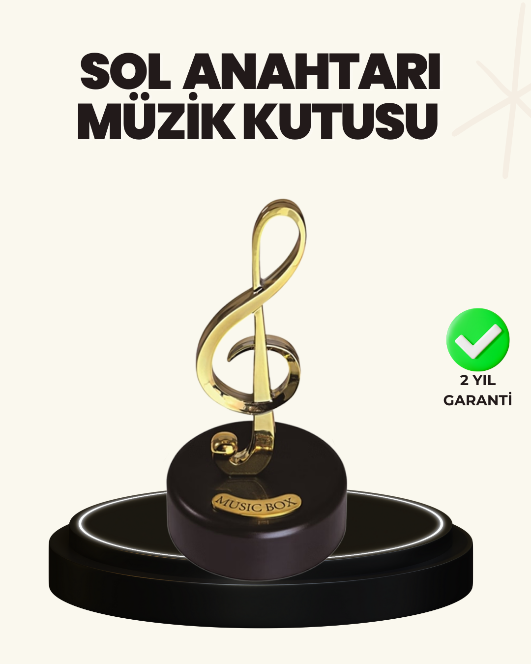 Dönen Sol Anahtarı Figürlü Müzik Kutusu Şık Hediyelik Dekor