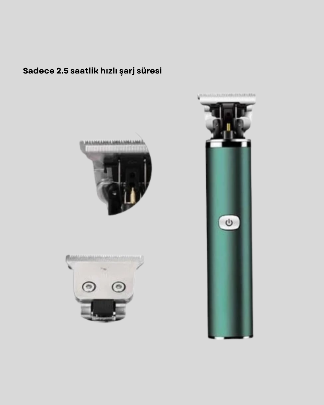 Profesyonel Şarjlı Tıraş Makinesi – 180 Dakika Kullanım, 2.5 Saat Hızlı Şarj, Evrensel USB Şarj Girişli - Görsel 2