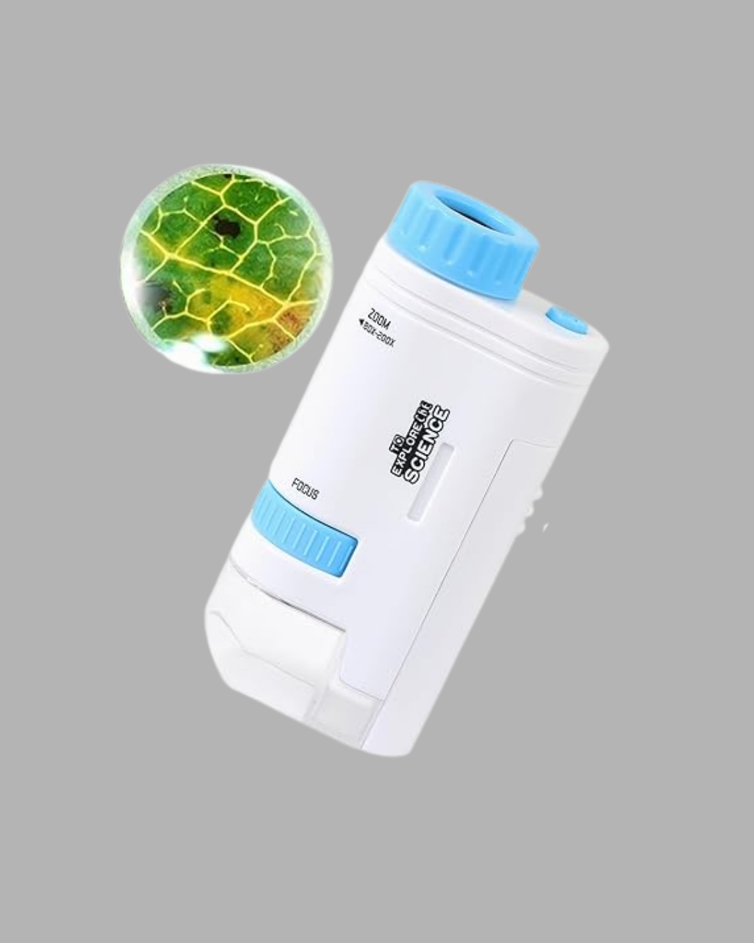 Taşınabilir Mini Mikroskop LED Işıklı 80X–200X Büyütmeli ve Odak Ayarlı - Görsel 2