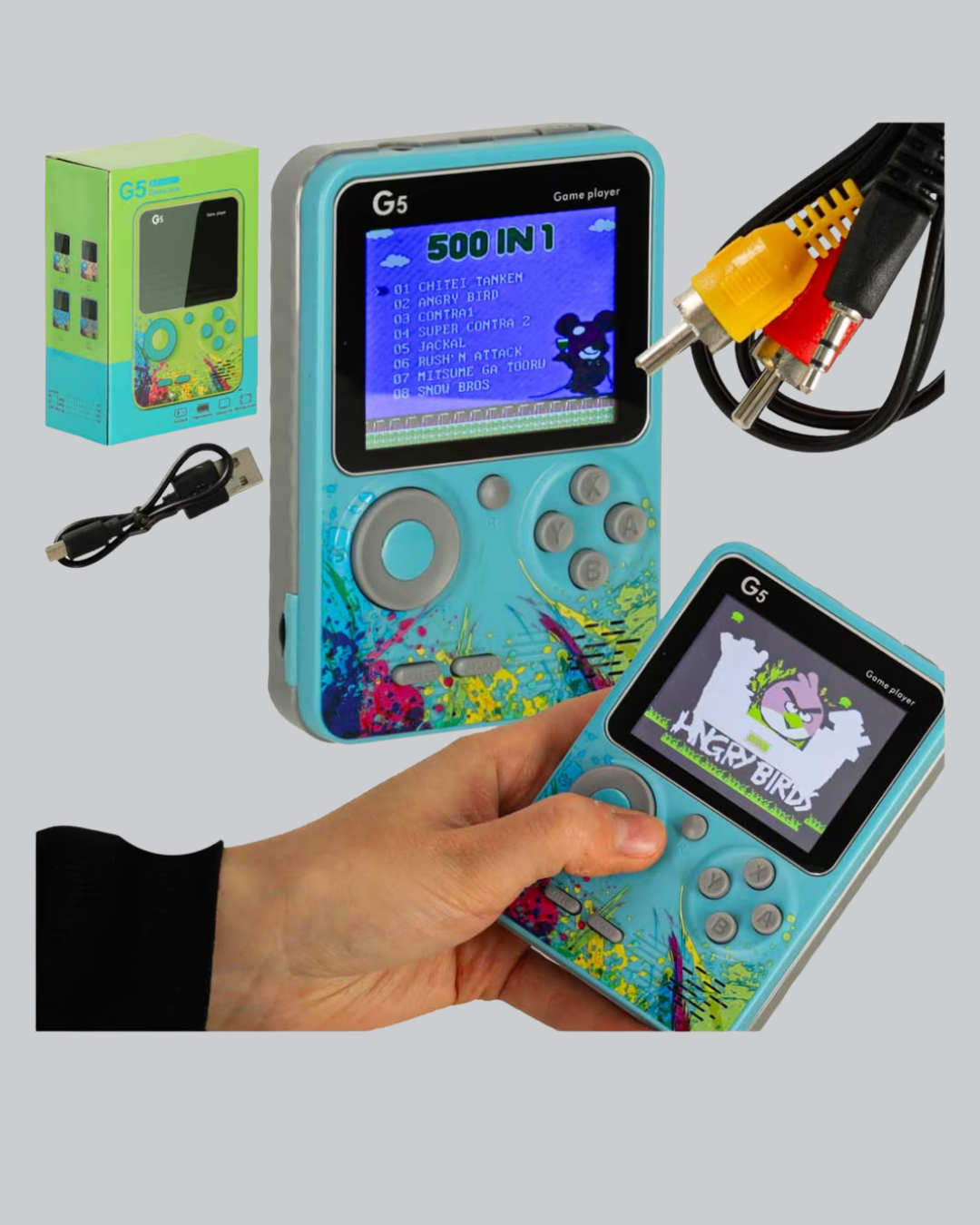 G5 Retro Oyun Konsolu 500 Klasik Oyunlu 3 İnç HD Ekran ve TV Bağlantılı - Görsel 2