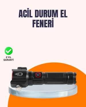 Çok Fonksiyonlu Acil Durum Feneri Yan Işıklı Çekiçli