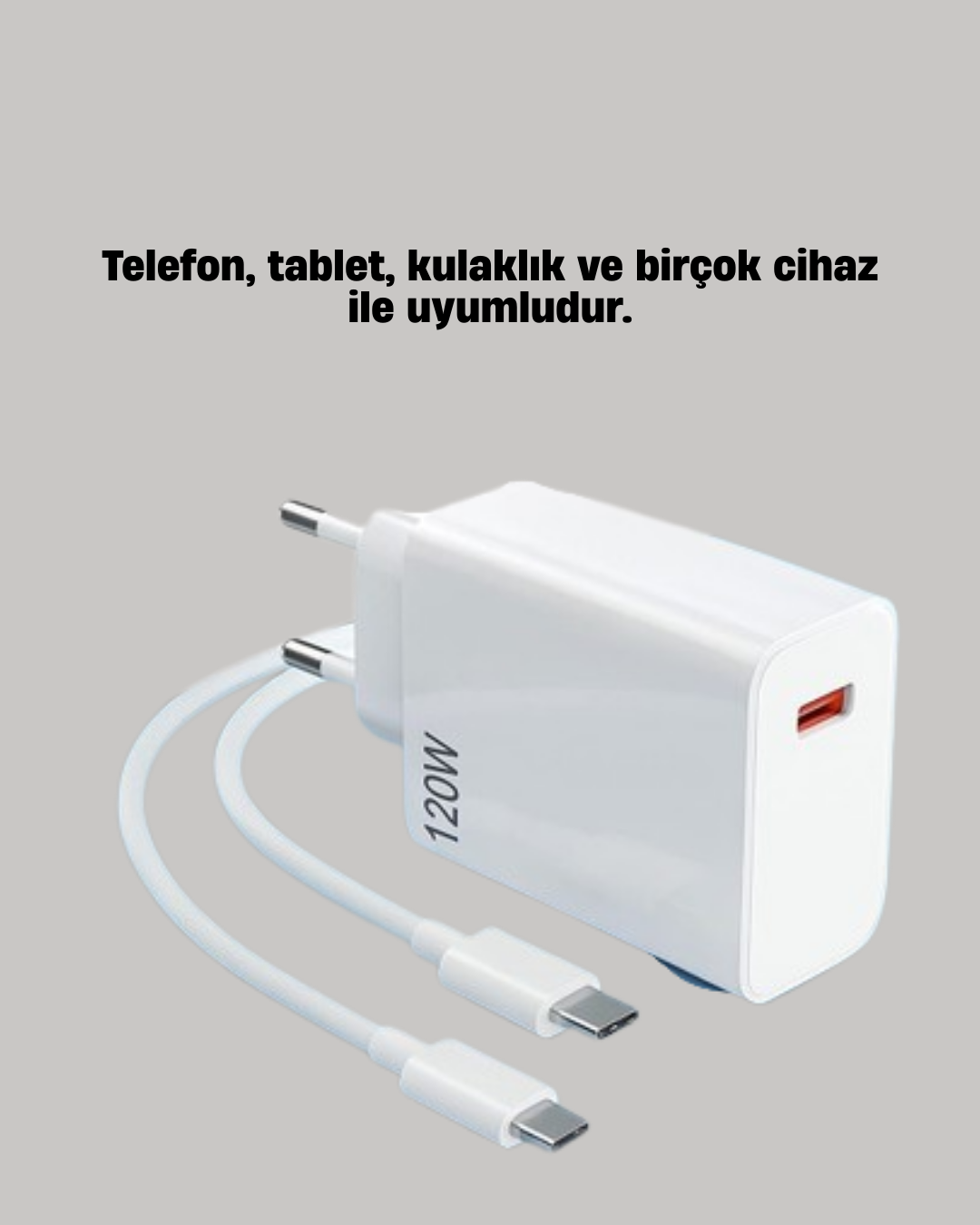 120W Mi Turbo Destekli Hızlı Şarj Cihazı Type-C Uyumlu Akım Korumalı - Görsel 2