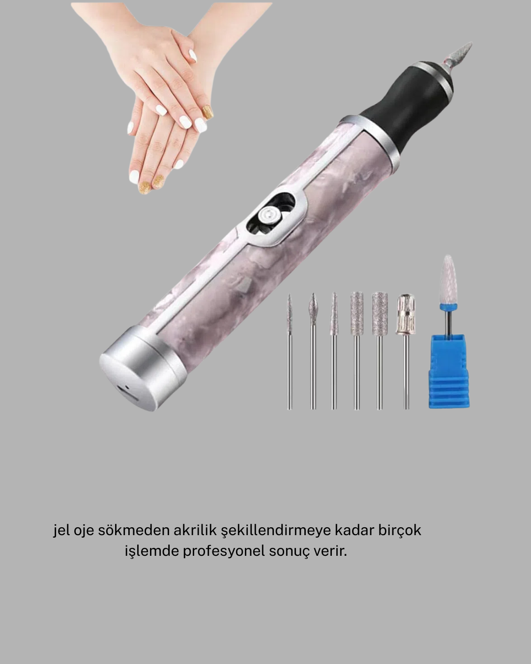 20.000 RPM Tırnak Matkabı + Mini LED Oje Kurutma Cihazı Seti - Görsel 2