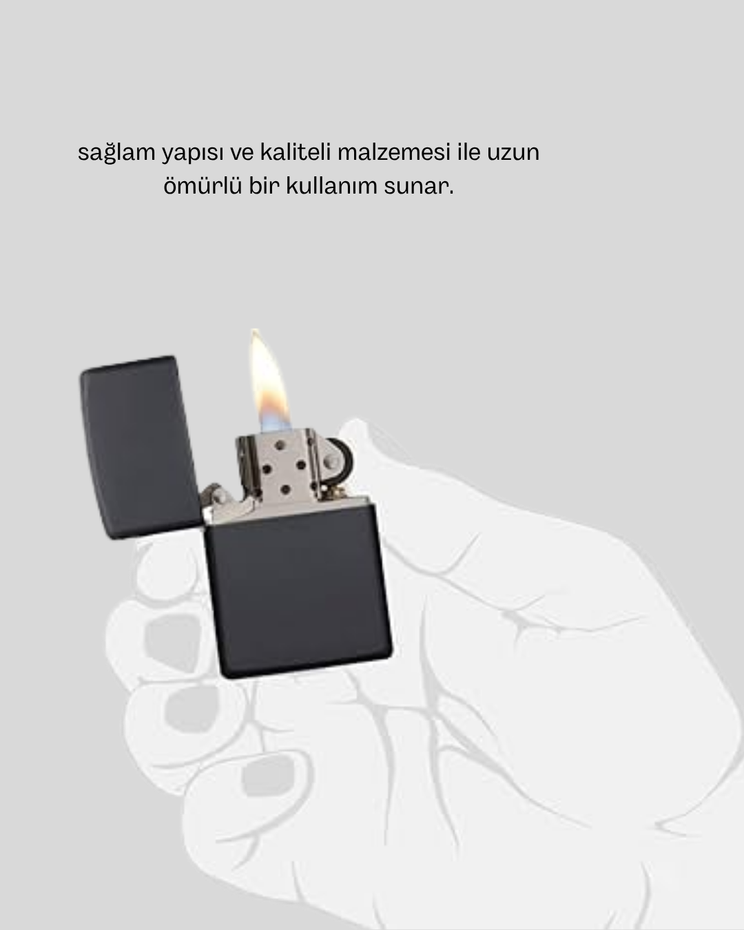 Ergonomik Metal Çakmak Mat Kaplamalı ve Şık Tasarımlı Aksesuar - Görsel 2