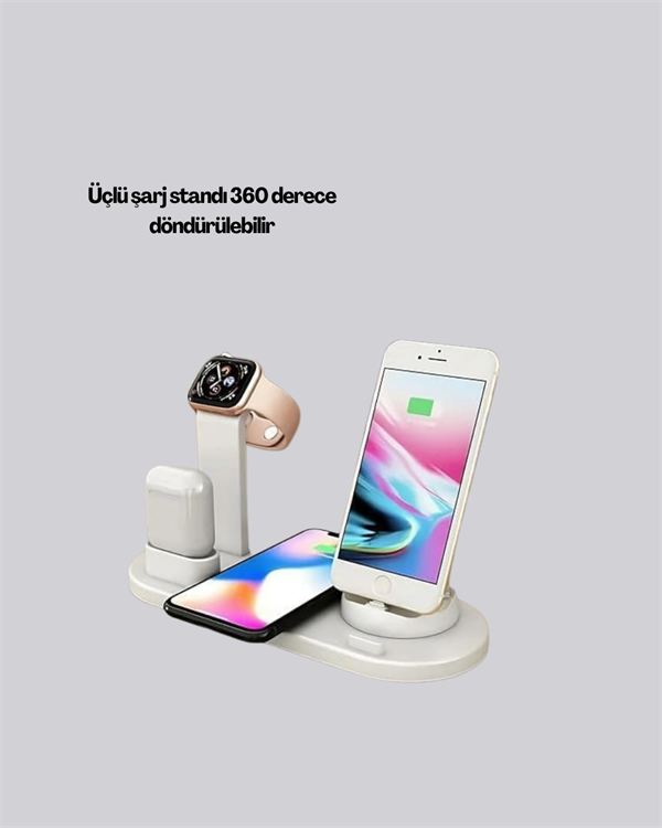 iPhone, Apple Watch ve AirPods ile Uyumlu 4'ü 1 Arada Şarj Ünitesi – Tüm Apple Cihazları Tek Noktada - Görsel 4