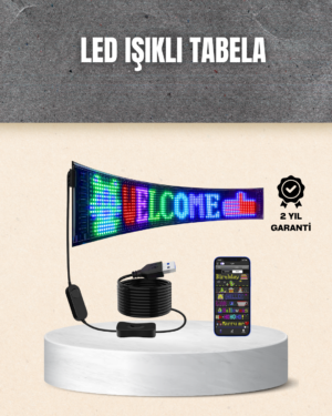 RGB Kayar Yazılı LED Reklam Ekranı – USB Bağlantılı Esnek Tasarım