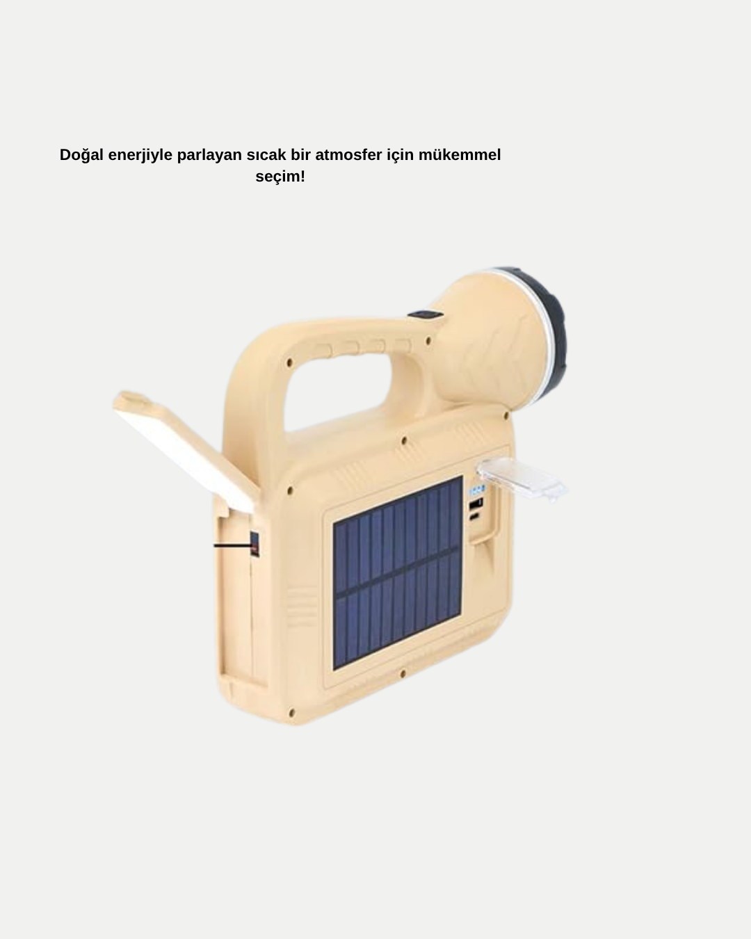 Solar Alev Işığı COB Teknolojili Taşınabilir El Feneri ve Kamp Lambası - Görsel 3