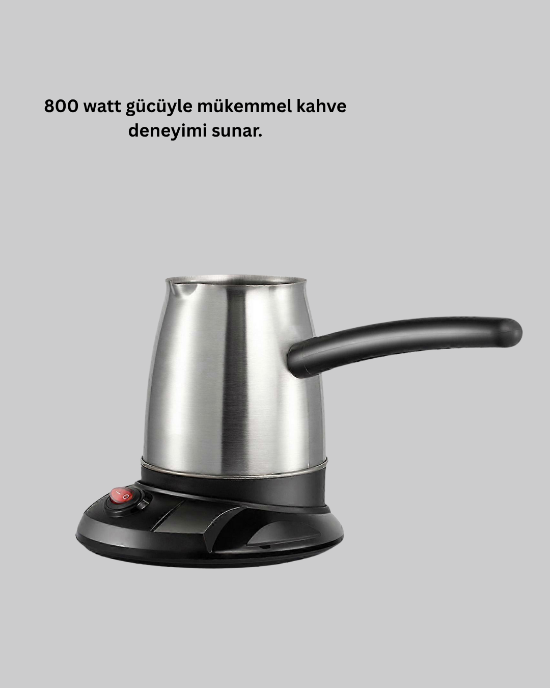 Paslanmaz Çelik Elektrikli Cezve 800W 6 Fincan Kapasiteli - Görsel 3