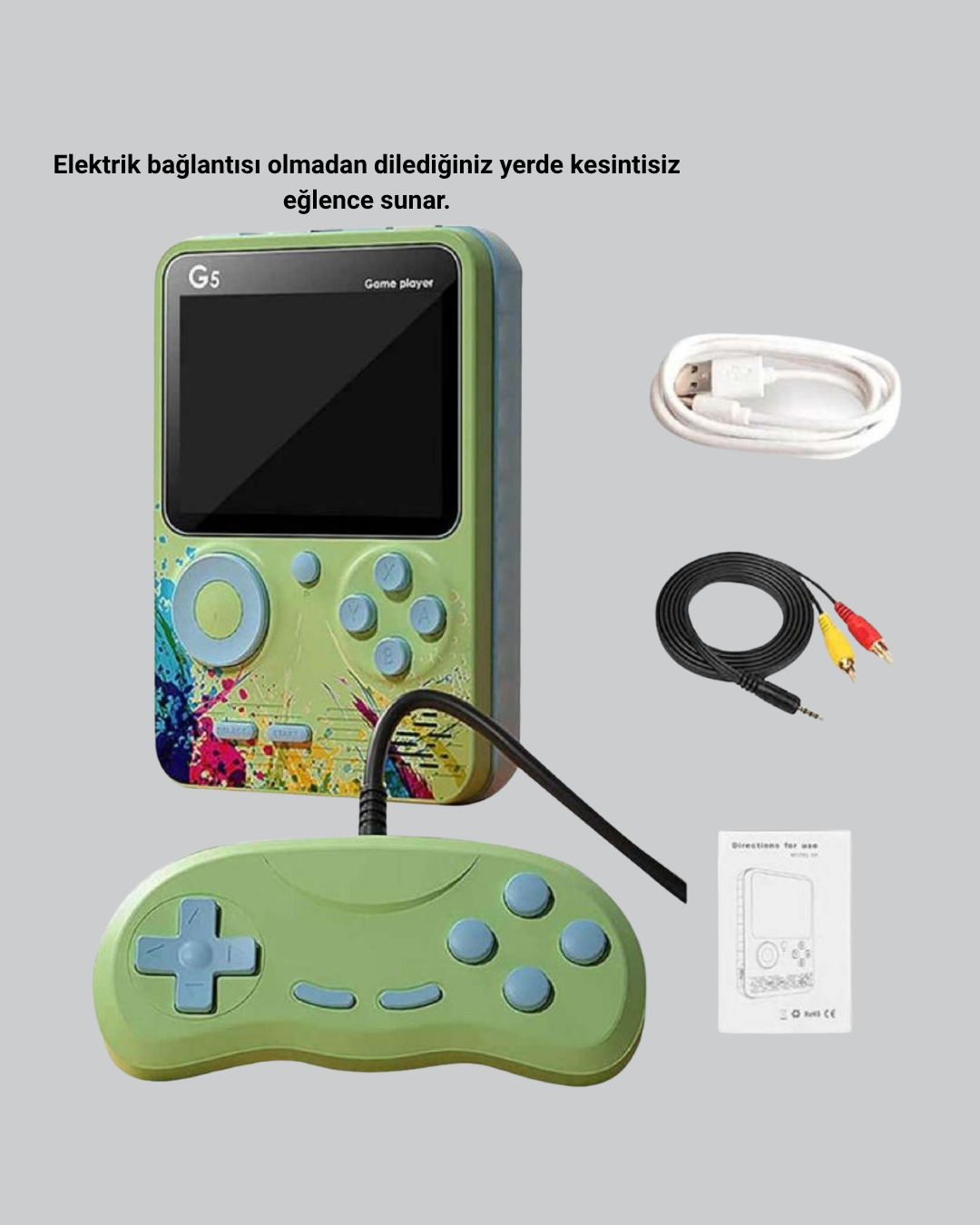 G5 Retro Oyun Konsolu 500 Klasik Oyunlu 3 İnç HD Ekran ve TV Bağlantılı - Görsel 3