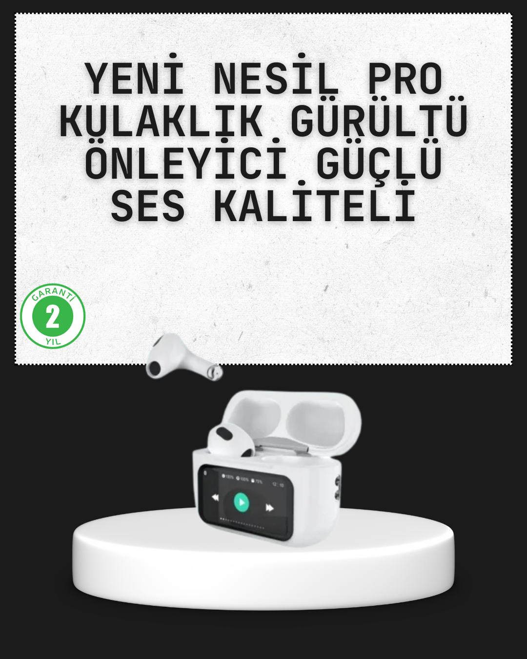 Akıllı Sensörlü Su Geçirmez Bluetooth Kulaklık Güçlü Batarya ve Bass