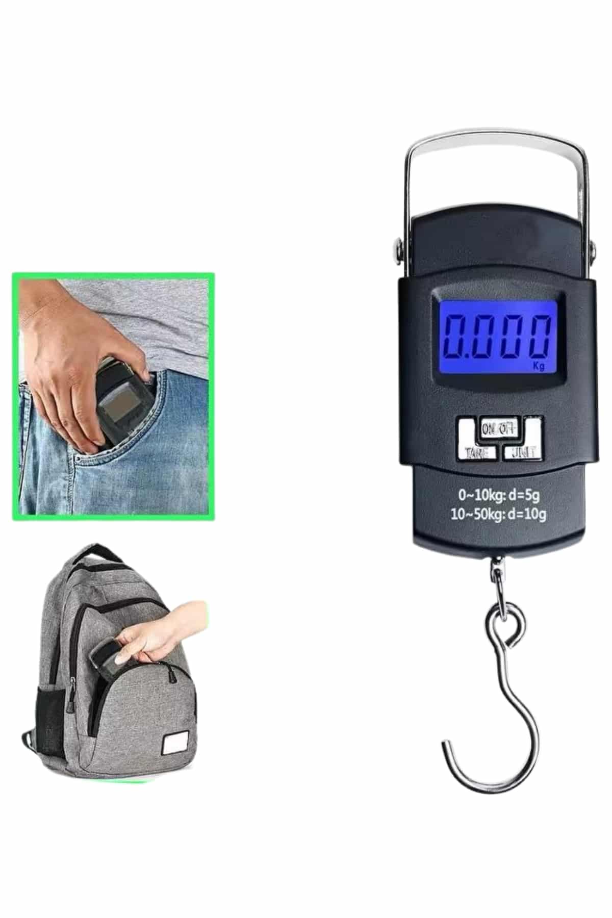 Dijital El Kantarı 50 Kg Hassas LCD Ekranlı Bagaj Tartısı - Görsel 5
