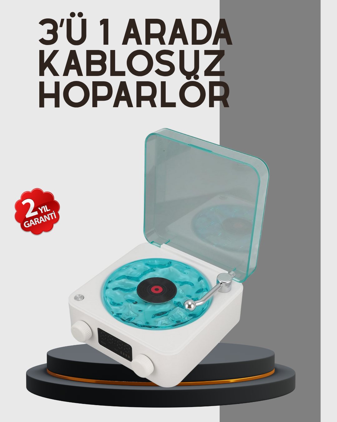 Stereo Sesli Gece Lambalı Bluetooth Hoparlör – Şık Vintage Tasarım