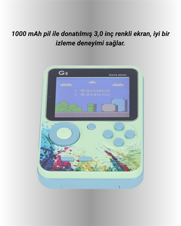500 Oyun Hafızalı G5 Game Box – Renkli LCD Ekranlı - Görsel 3