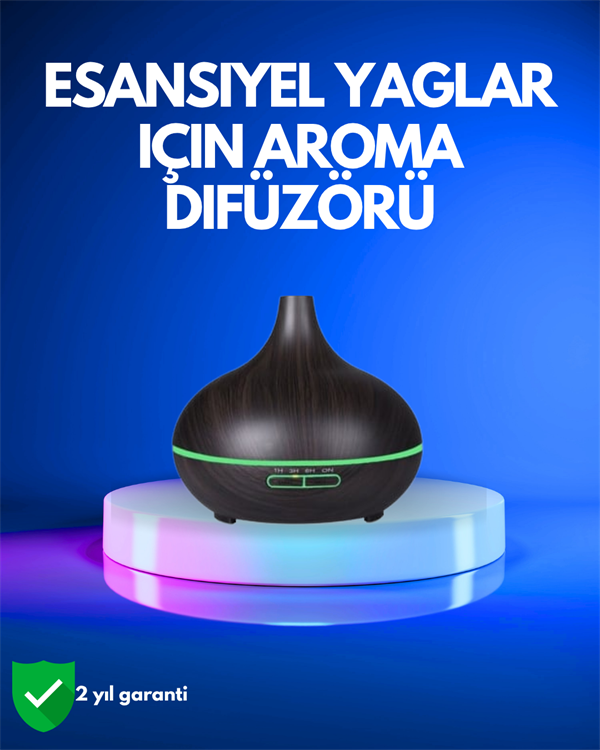 550 ml Kapasiteli Ultrasonik Difüzör – Yağsız Nemlendirici Kullanımıyla Uyumlu