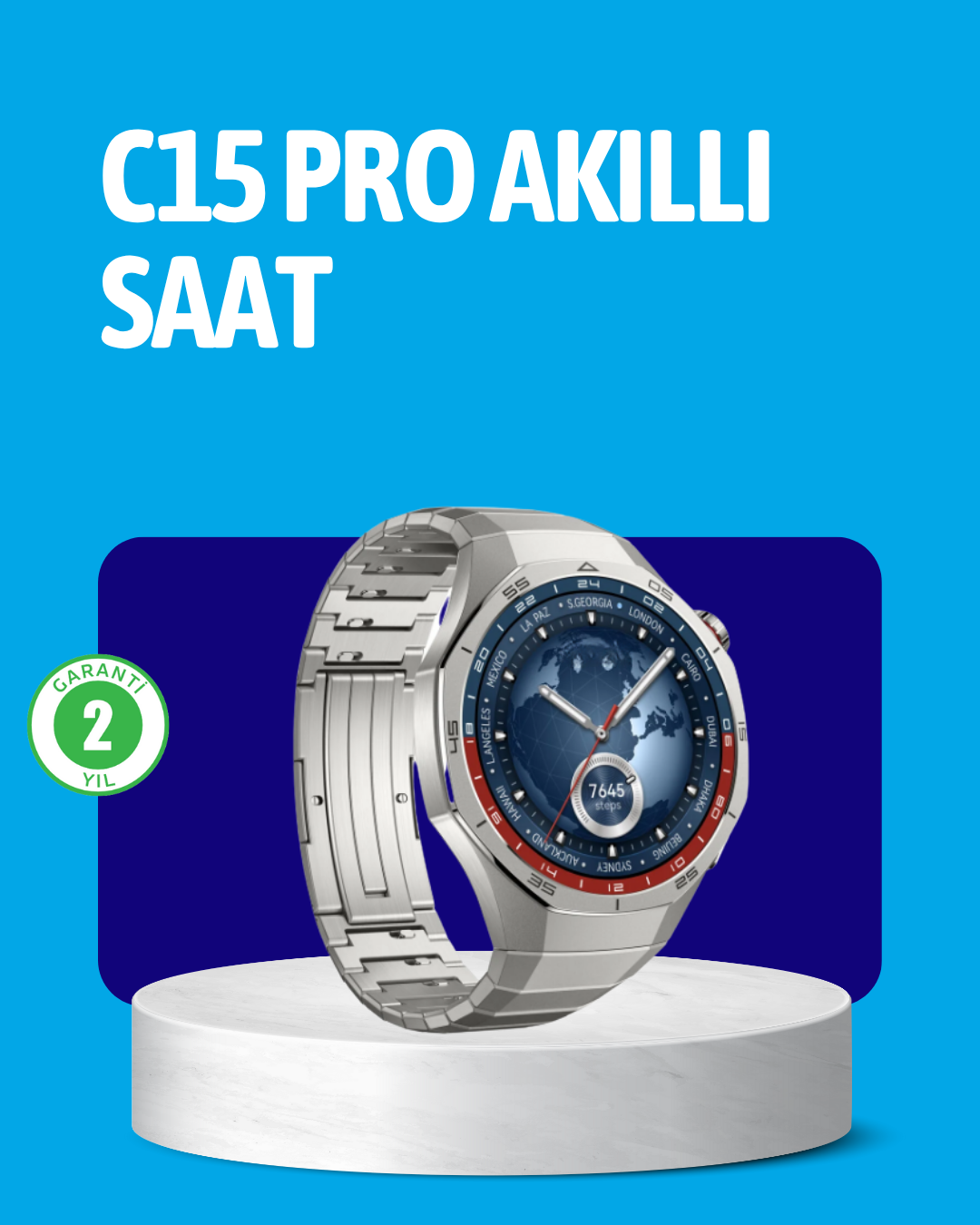 Dayanıklı Kordonlu Şarjlı Akıllı Saat