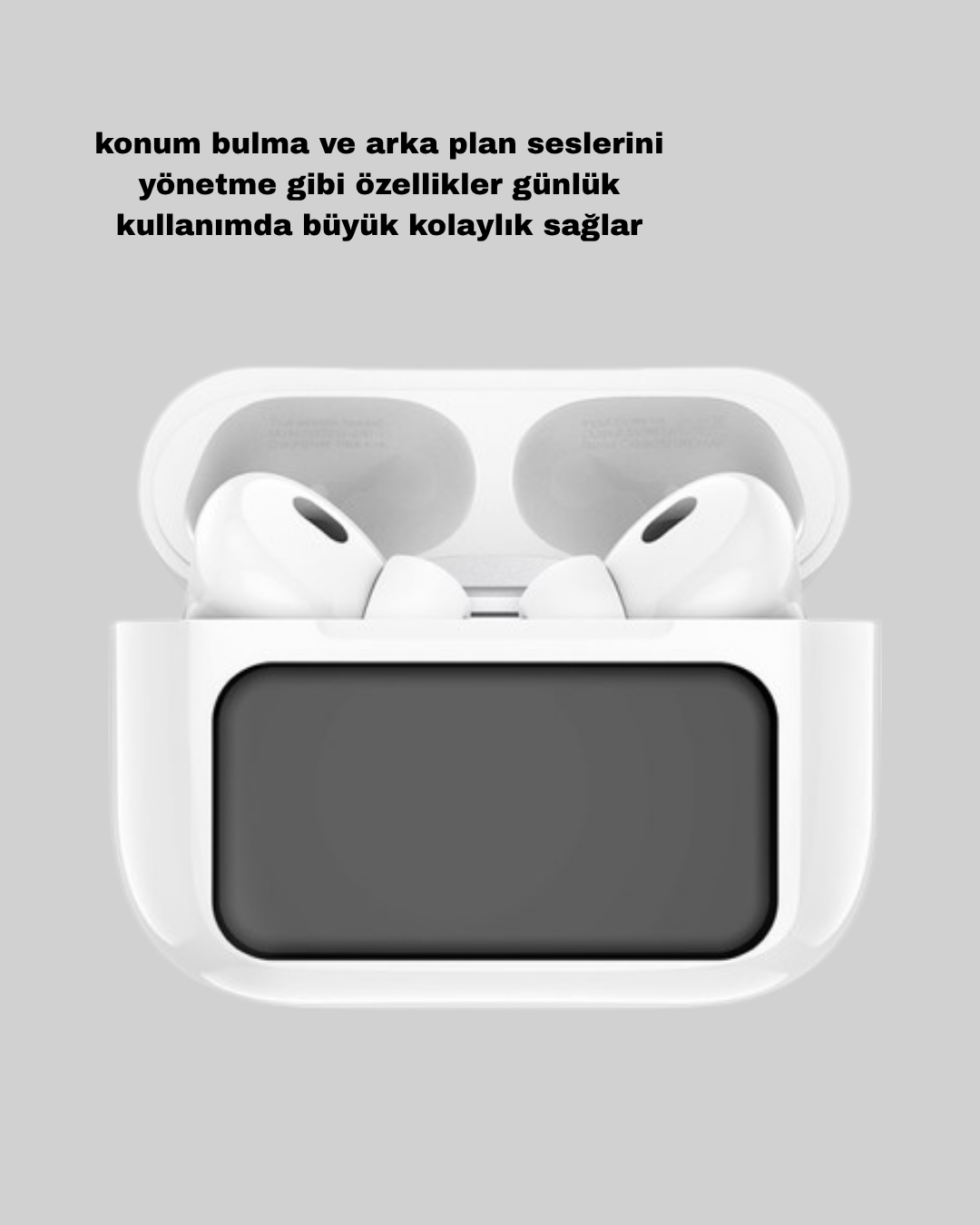 Dokunmatik Ekranlı Bluetooth Kulaklık – ANC, Suya Dayanıklı, Powerbank Kutulu - Görsel 4