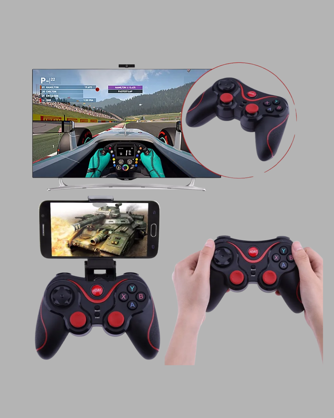 Bluetooth Gamepad Kablosuz Oyun Kumandası Tek Cihaz Destekli - Görsel 4