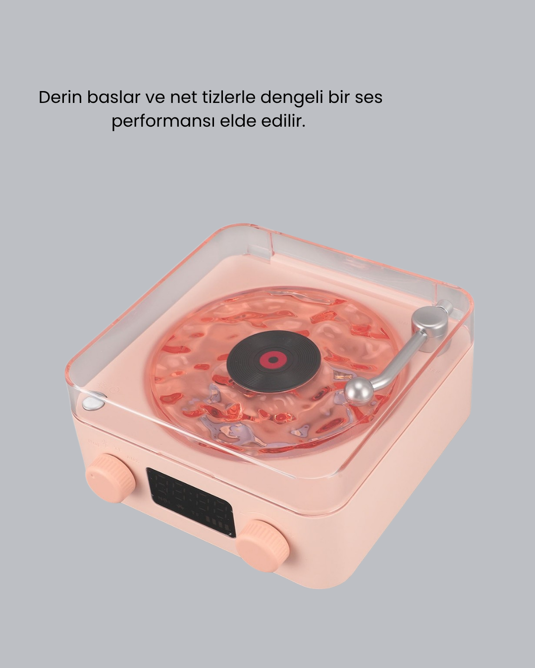 Gece Lambası Stereo Bluetooth Hoparlör Dijital Saat Su Dalgası Efektli 3-ü-1 Cihaz - Görsel 4