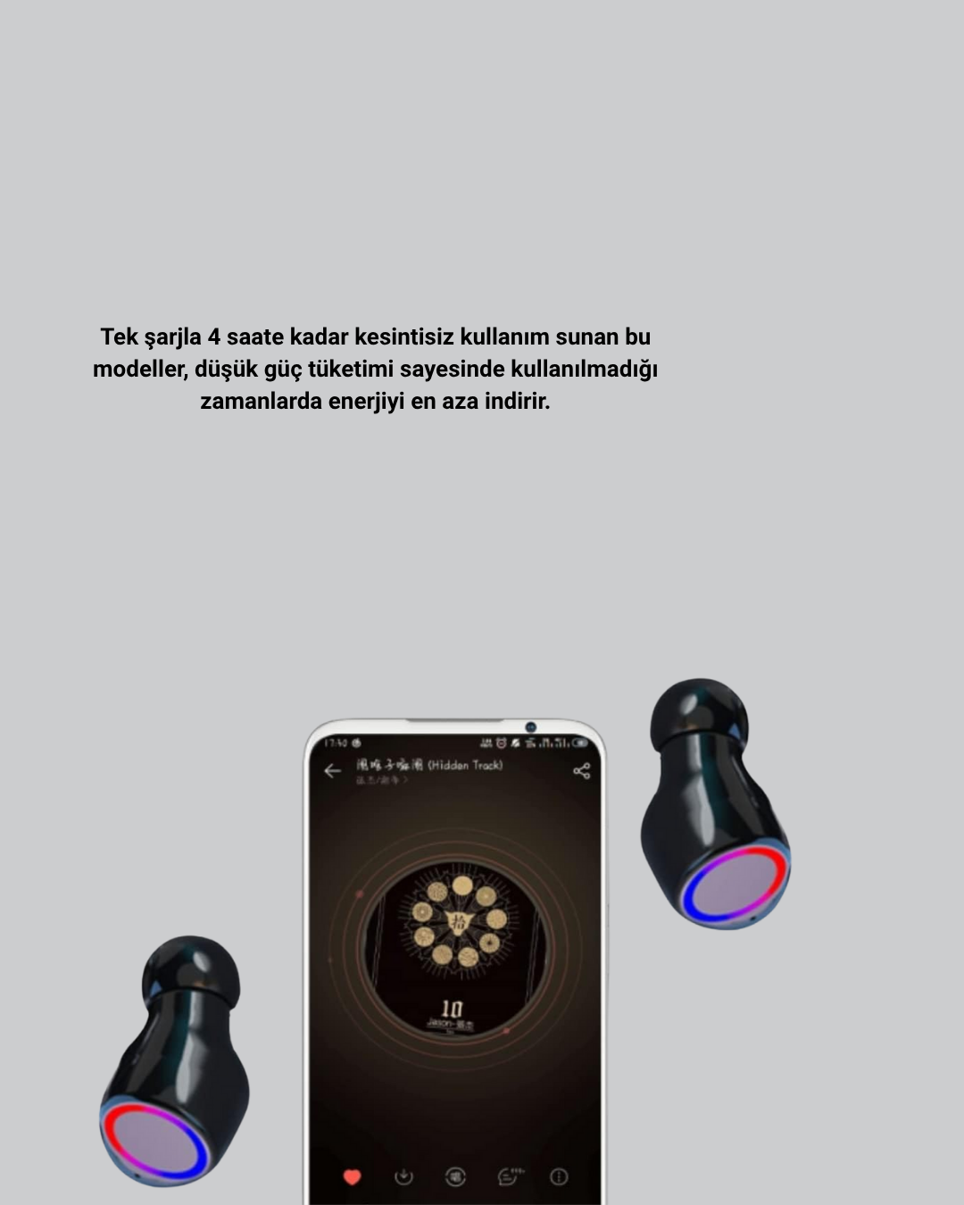Kablosuz Kulaklık Uzun Pil Ömürlü Şarj Kutulu Ergonomik Hafif Tasarım - Görsel 4