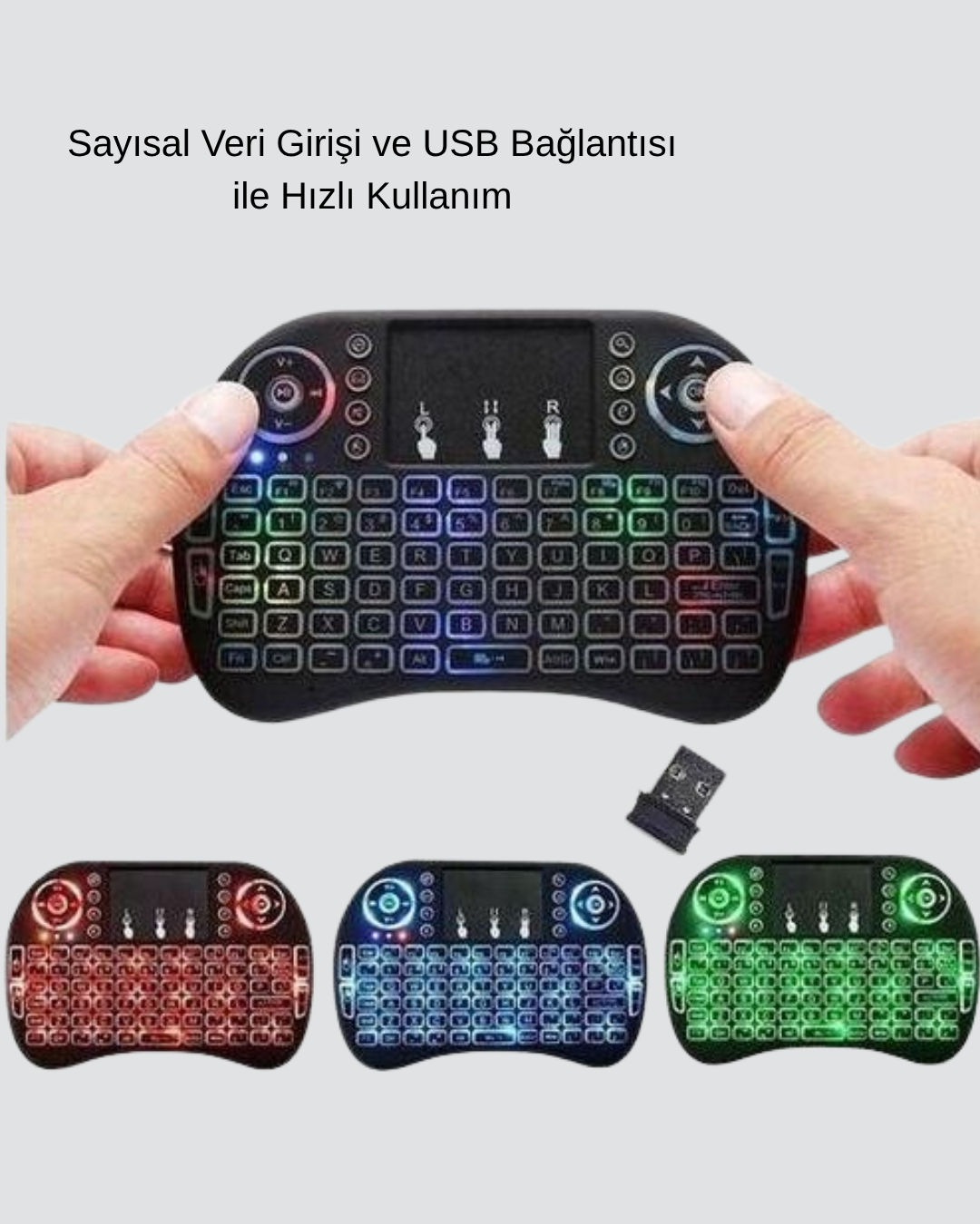 LED Işıklı Q Klavye – Touchpad, Numerik Tuş Takımı ve Multimedya Kısayolları - Görsel 4