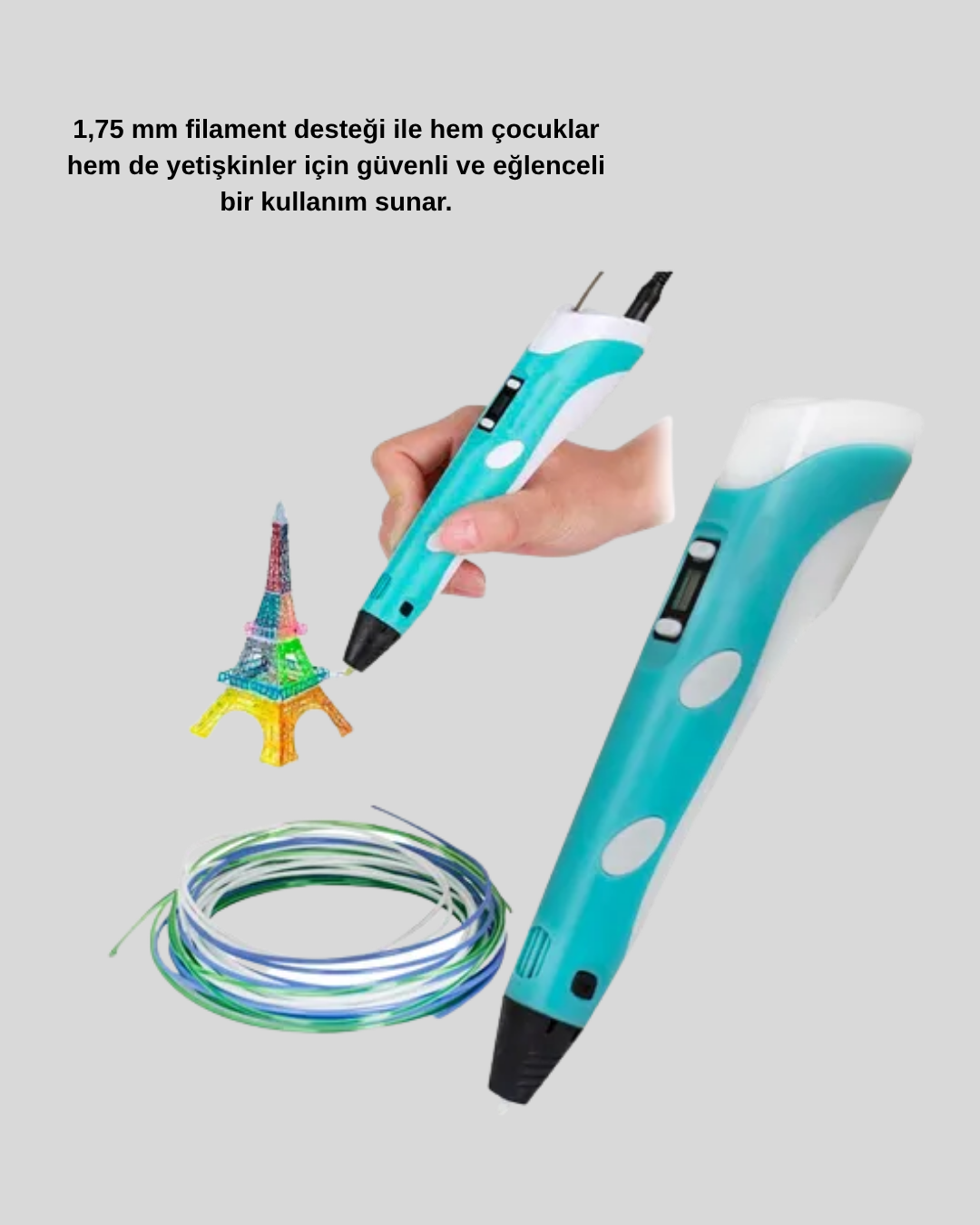 3D Kalem Ergonomik ve 1.75 mm Filament Destekli FDM Yazıcı Kalemi - Görsel 4