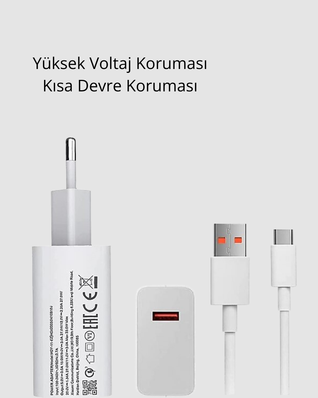 120W Süper Hızlı Şarj Adaptörü – Type-C Kablo Dahil, Yüksek Voltaj Korumalı - Görsel 4