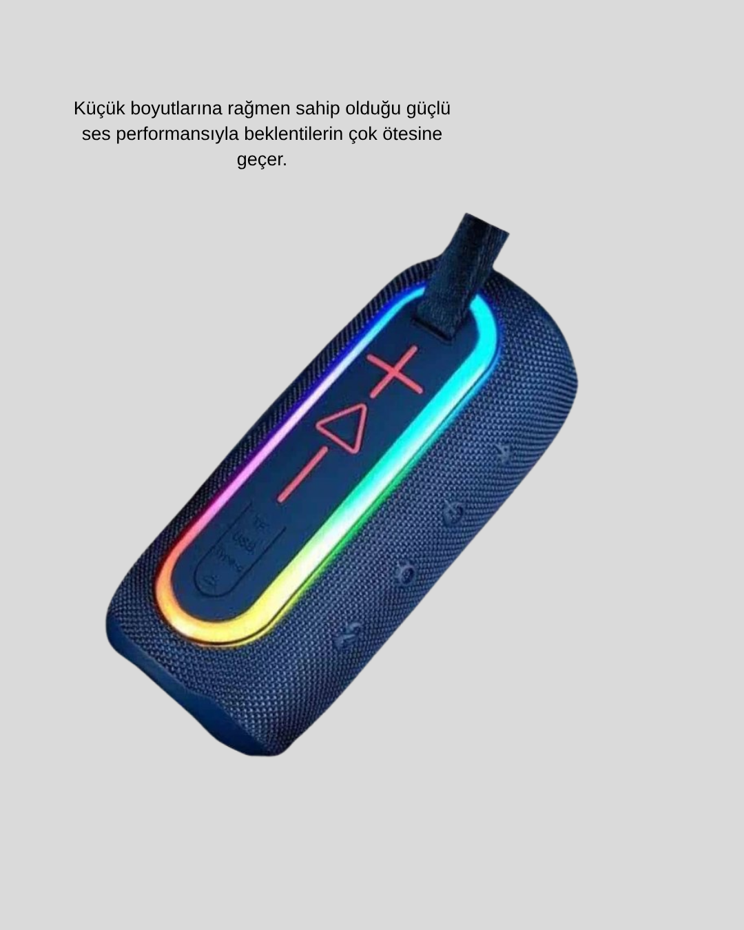 Mini Mavi Bluetooth Hoparlör Şık Görünüm ve Taşınabilir Güçlü Ses - Görsel 4