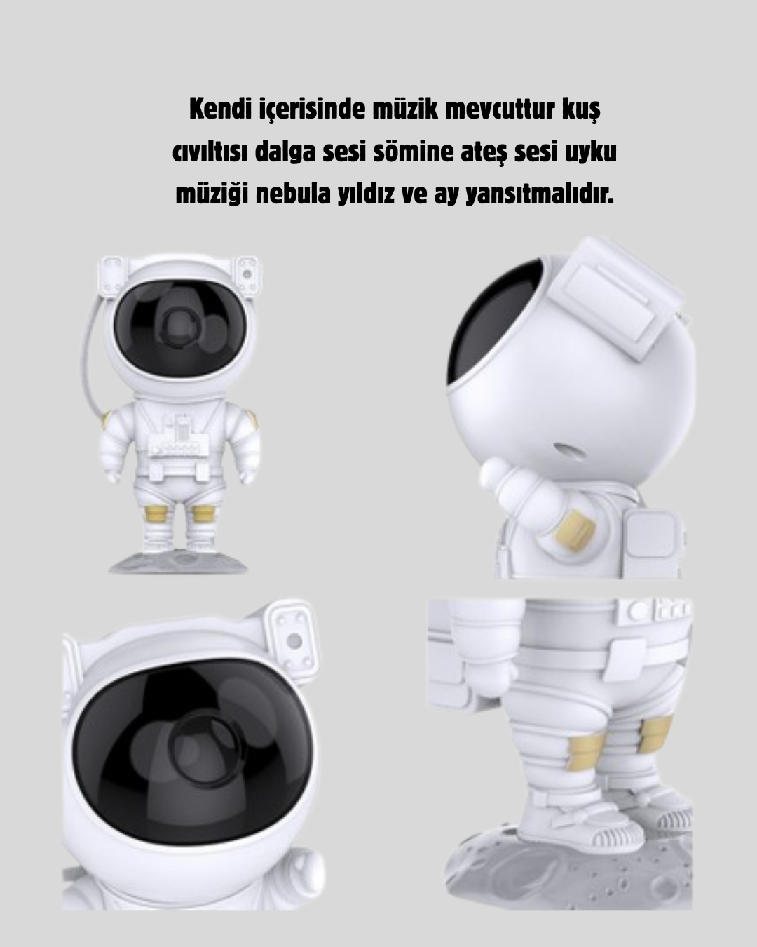 Astronot Galaksi Projeksiyon Lambası Bluetooth Bağlantılı ve Uzaktan Kontrollü - Görsel 4