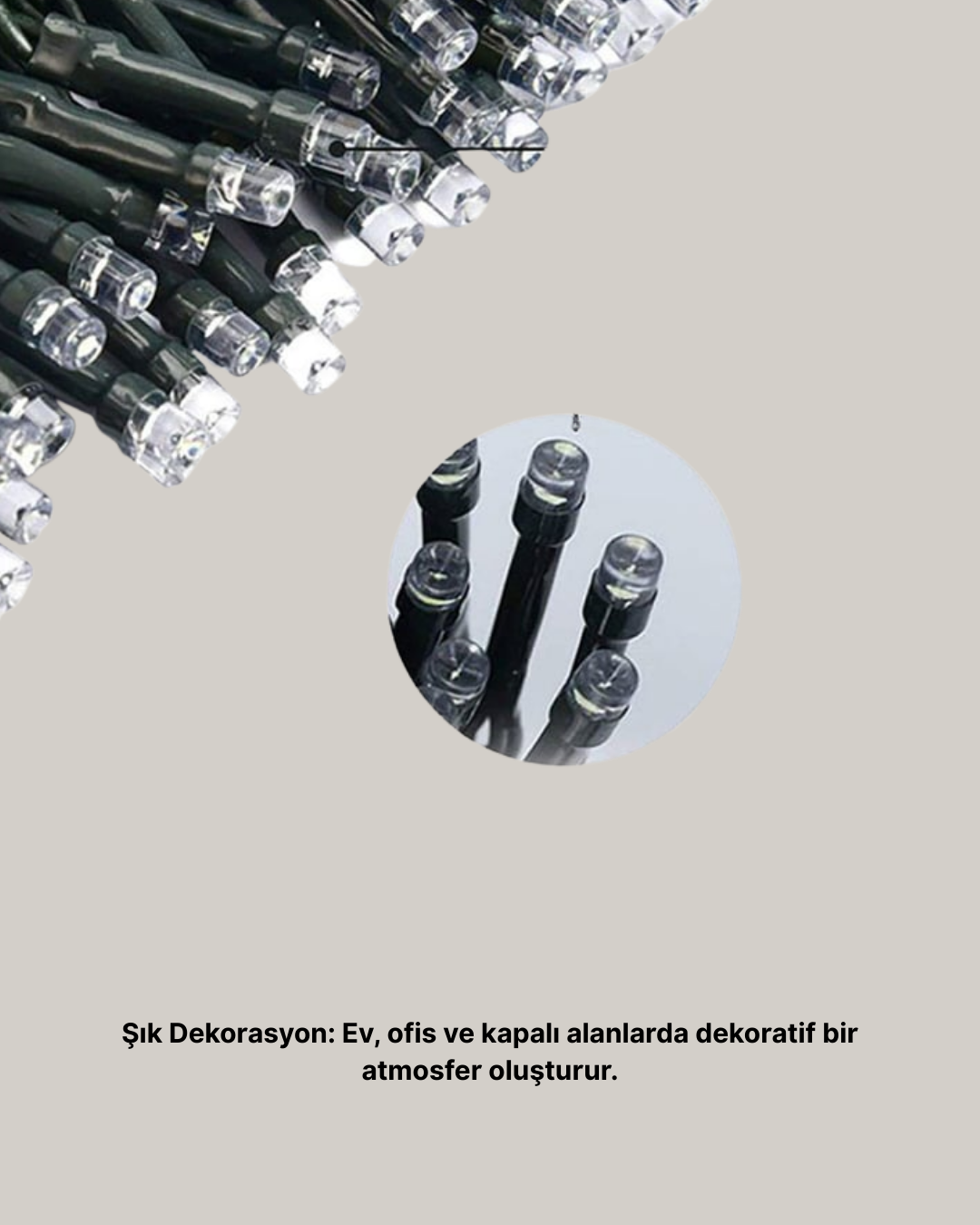 Uzun Ömürlü LED Teknolojili 10 Metre Şık Işıklı Süsleme Seti - Görsel 2
