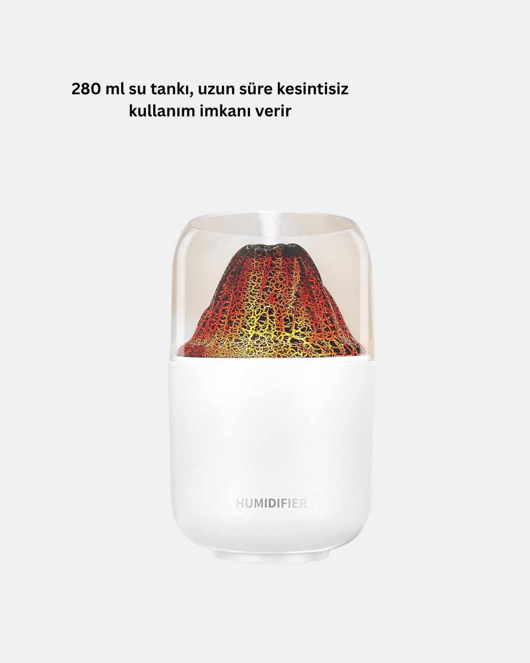 280ml Alev Işıklı Ultrasonik Hava Nemlendirici Sessiz ve USB Şarjlı - Görsel 3