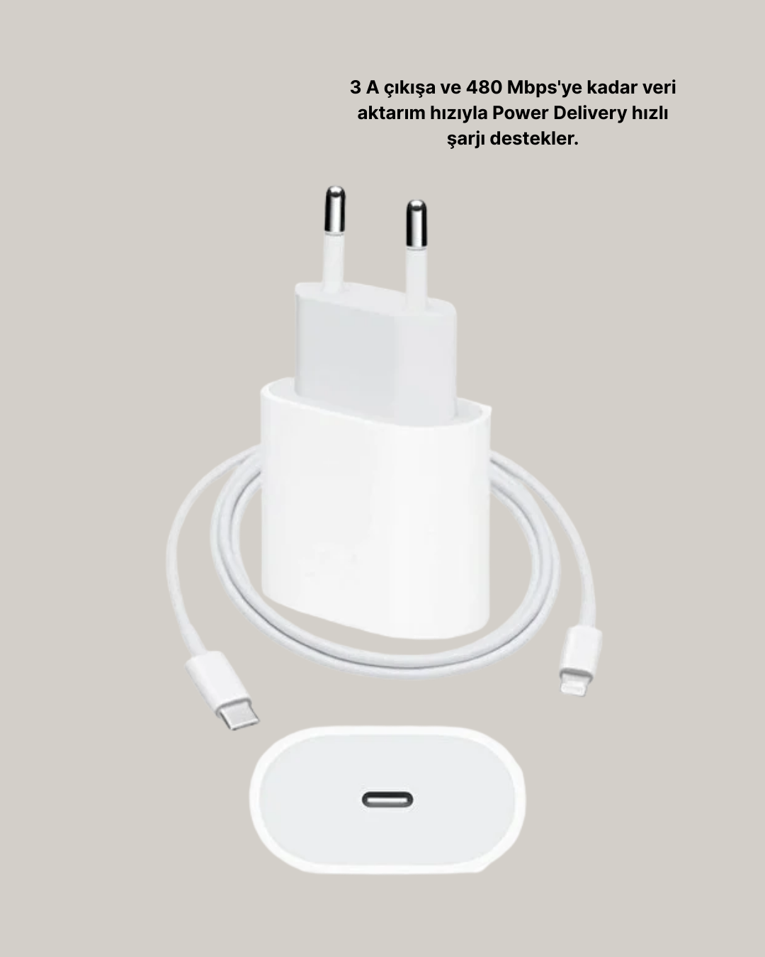 iPhone ve iPad Uyumlu 20W Güvenli USB-C Hızlı Şarj Adaptörü - Görsel 4