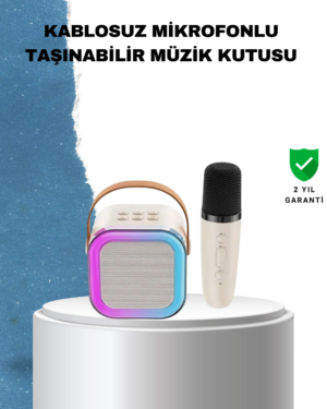 Karaoke Mikrofon Hoparlör Seti 6 Saat Kullanım Süresi